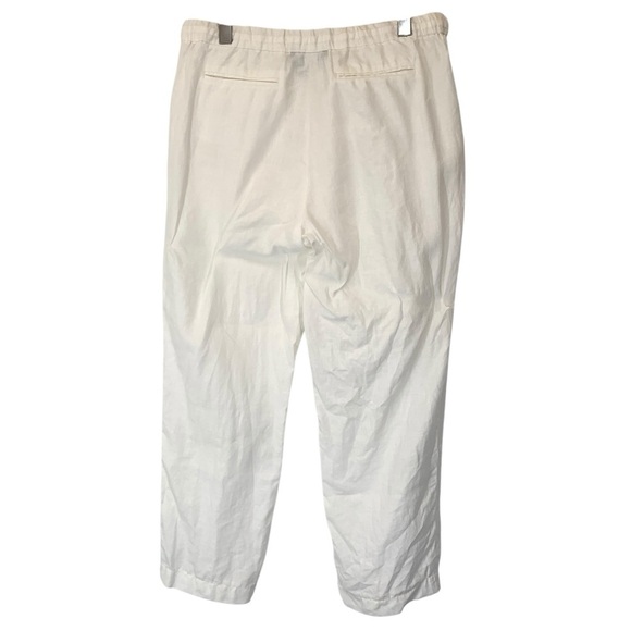 Jones New York Signature Pants Womens 10 White Elastic Waist Straight Leg - Picture 2 of 7